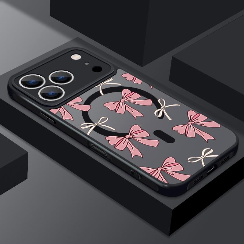 Colorful Bowknots Pattern Case For iPhone 17 Pro Max Funda iPhone 16 15 14 13 Pro Max Rugged Bumper Magnetic For Magsafe Shockproof Cover