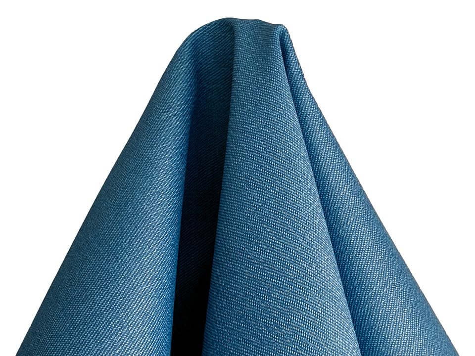 stretchable synthetic leather fabric dark 122 x 44 cm Flame-retardant, [Denim-like, blue]
