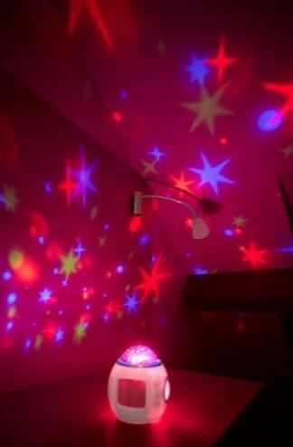 Night Sky Alarm Clock With Star Projector - Colorful Projection, Melodies, Sea Sound
