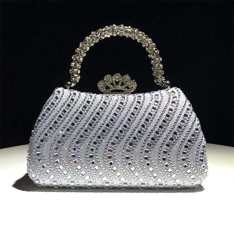 2025 Luxury Full Diamonds Evening Clutch Bag New Fashion Rhinestone Design High End Party Handbags Lady Trendy Shoulder Bag