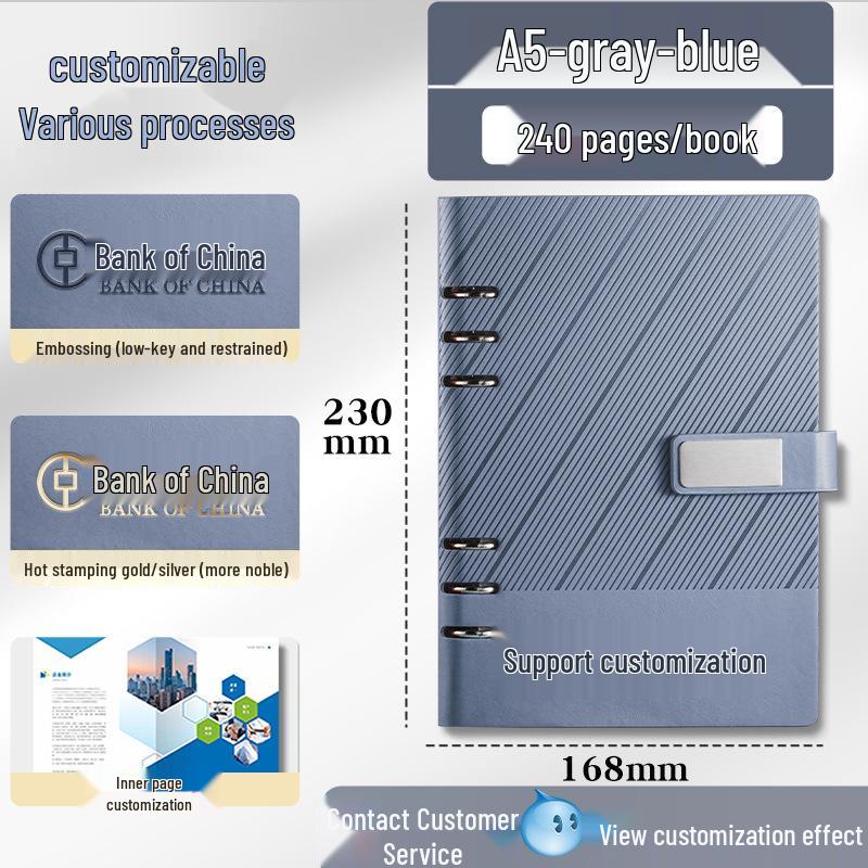 Custom A5 Ring Binder Notebook Gift Set with Logo - Holiday Souvenir Box