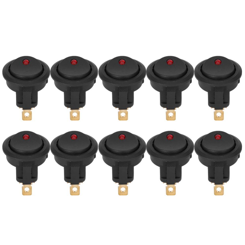 10PCS 3-Pin SPST Switch 12V Toggle Switch Control ON/OFF Rocker ON/OFF  Truck