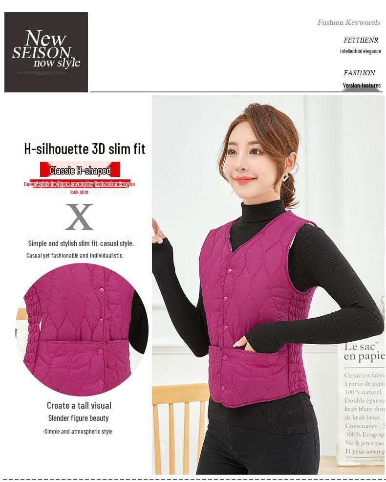 Damen Leichte Slim Fit Fleecegefütterte Daunenweste für Herbst & Winter