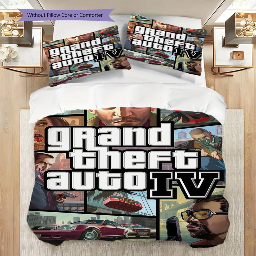 Grand Theft Auto Iv Urban Chaos Bedding 1 Duvet Cover 2 Pillowcase Without Core Soft And Comfortable Bedding Set Christmas Birthday Gift