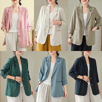 Traje Informal Suelto de Primavera para Mujer Chaqueta de Manga Larga