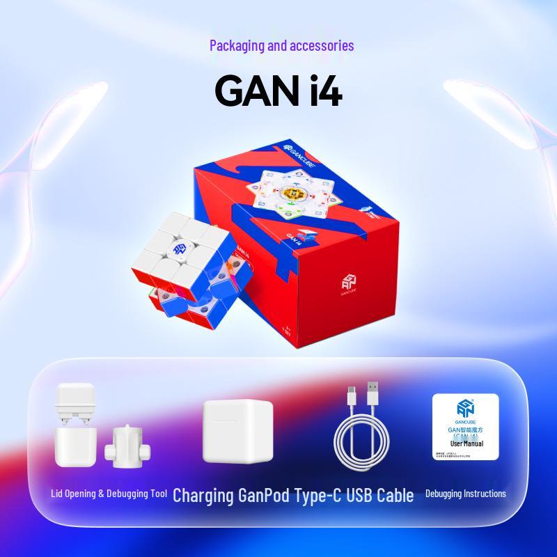 GAN i4 Smart 3x3 Speedcubing Maglev Rubik s Cube – Phone-Connectable UV Magnetic Cube 356i4 Leap Frosted