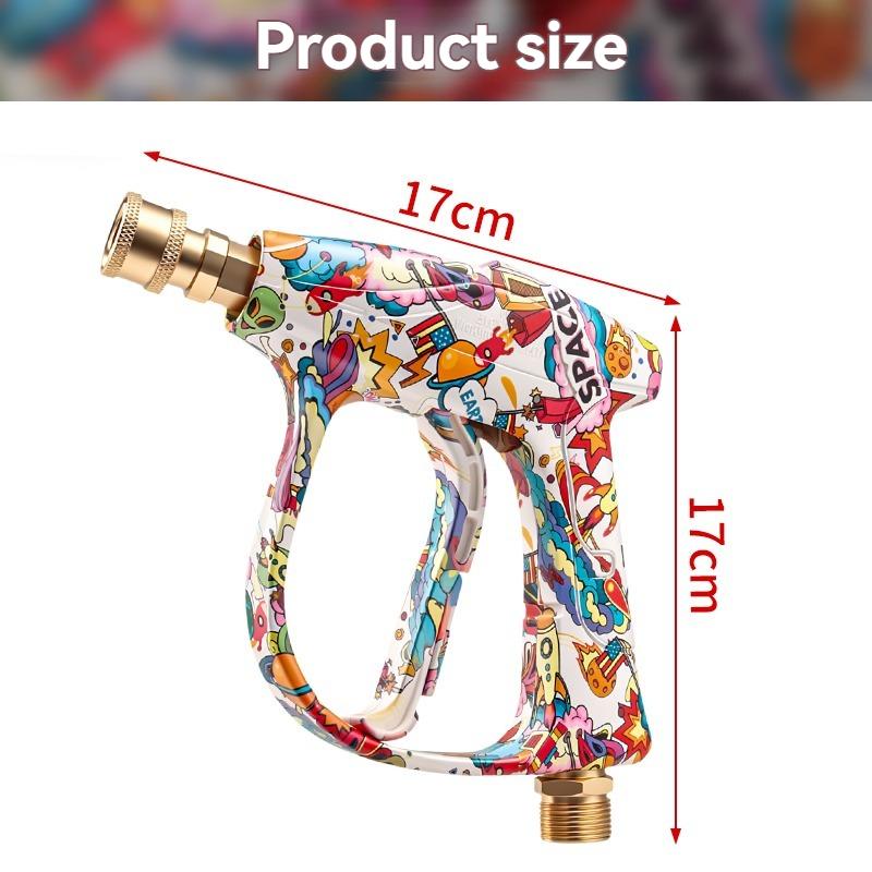 2026 New Model Personalized Graffiti High Pressure Washer Gun, Aluminum Valve & Copper Head, 5-Color Nozzle Set, 1/4" Quick