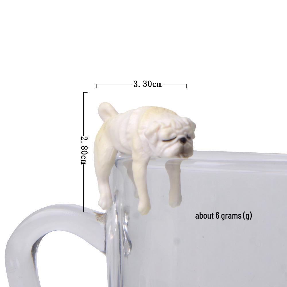 Korean Style Warm Color Pug Life Algae Ball Cup Figurine for Gardening and Landscaping