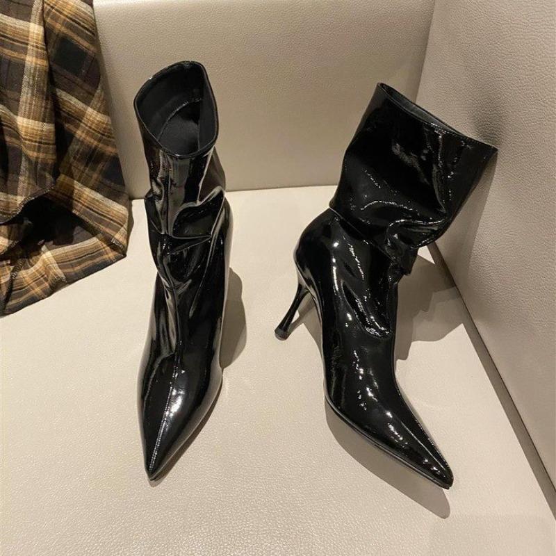 

New ankle boots for women in , fashionable high-heeled ankle boots for autumn and winter, comfortable and sexy women s shoes 42