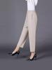Summer Ice Silk High-Waist Elastic Pants for Middle-Aged and Older Women - Casual, Loose-Fit, Straight, Nine-Point Length