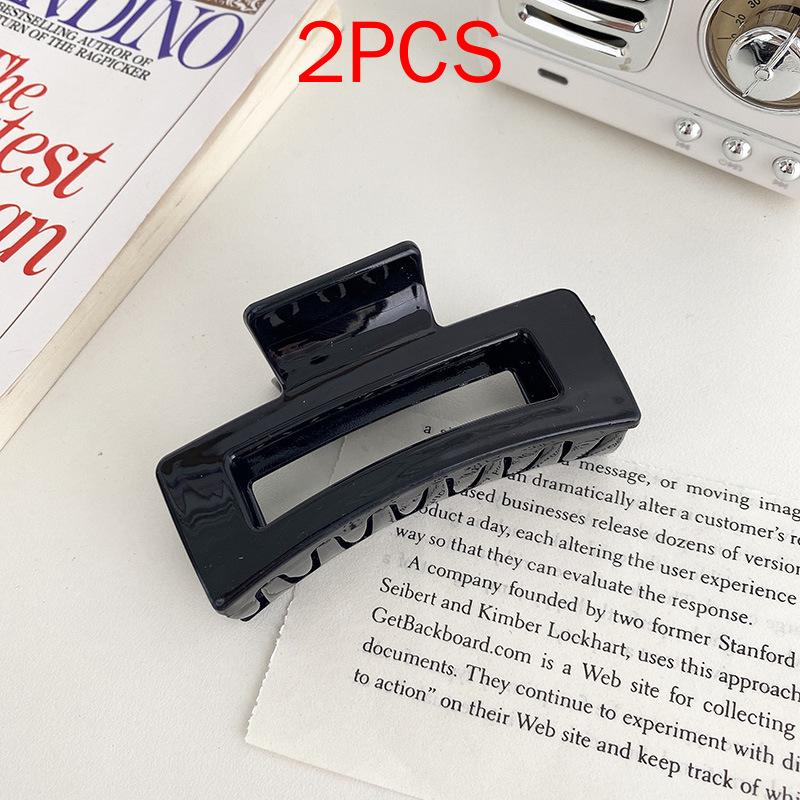 2 ΤΕΜ Premium Σετ Κεφαλών Νέο Γυναικείο Κλιπ Κλιπ Νύχι Μόδας Καφέ Μαύρο Ακρυλικό Μεγάλες Φουρκέτες Claw For Lady Clip Barrette Αξεσουάρ μαλλιών