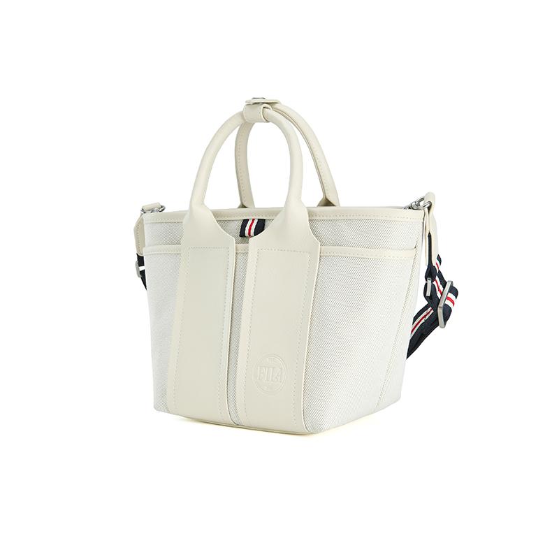 Fila Heritage Fashion Classic Simple Retro Commuter Versatile Texture Fabric PU Crossbody Bag Tote Bag Regular Women Bags Dove-Gray F13W628169FGY