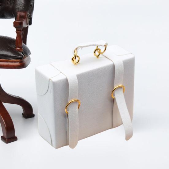 Dollhouse Miniature Suitcase Wood Briefcase DIY Handbag Ornament 1/6 1/12 Scale Dolls Accessories Photo Props Micro Landscape Decor