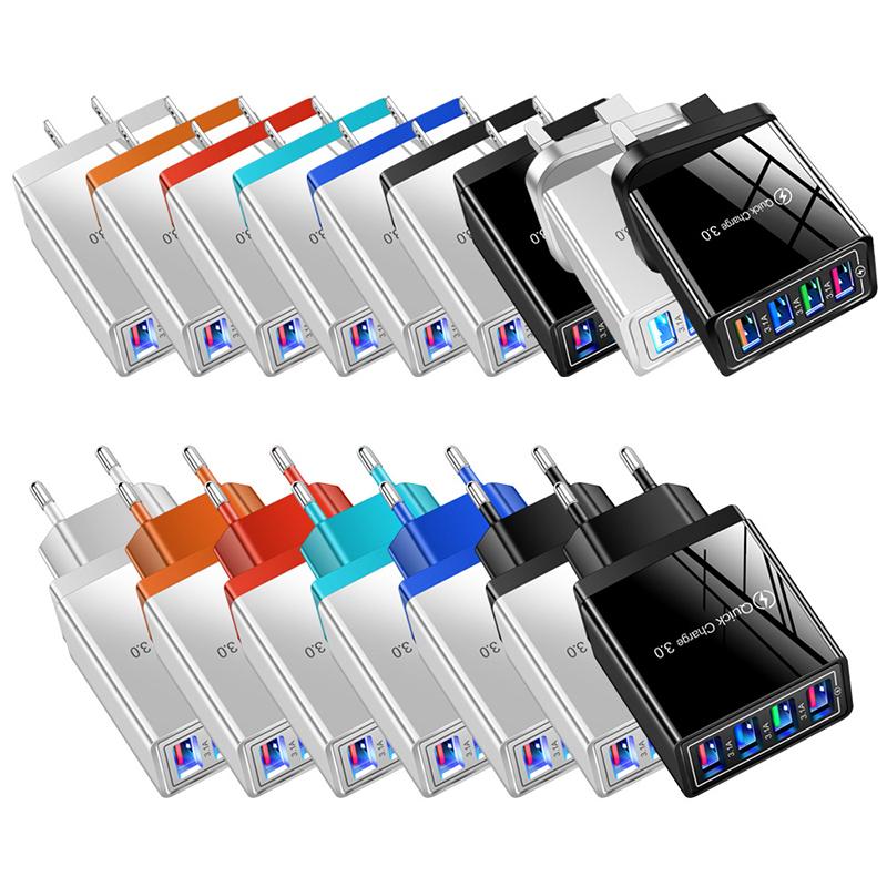 Eu Us Plug Usb Charger Multi Port 4 Usb Quick Charging For Phone Adapter Tablet Portable Wall Charger Fast Charger For Poco