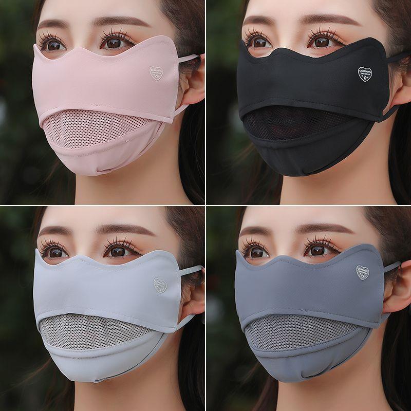 Breathable Ice Silk Face Cover UV Face Shield Washable Reusable Sun Protection Face Mask for Motorcycle Running Riding Exercise