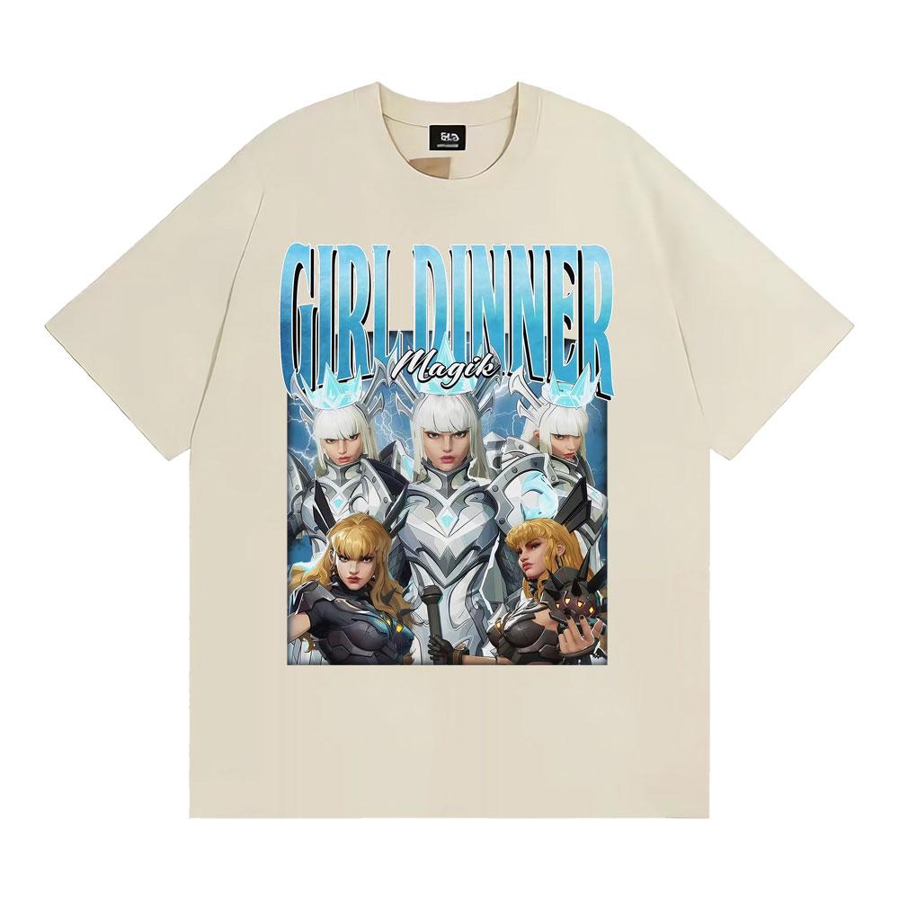 Anime Girl Dinner Magik Vintage Graphic T Shirt Marvel Rivals Characters T-shirts Men Women Y2k Fashion Casual Oversized T-shirt