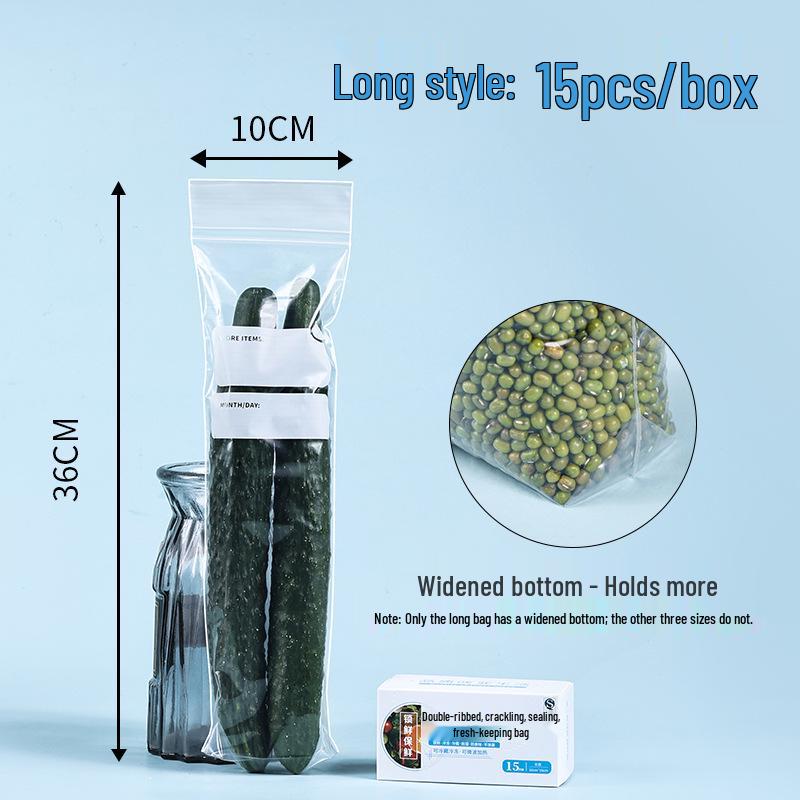 Medusa Double-Ribbed Food-Grade Fresh-Keeping Bags for Household Refrigerator Use