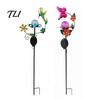 Energy Saving Pathway Decor Solar Glass Cracked Ball Garden Light, Butterfly Hummingbird Metal Romantic Courtyard Atmosphere Lights Stake Waterproof