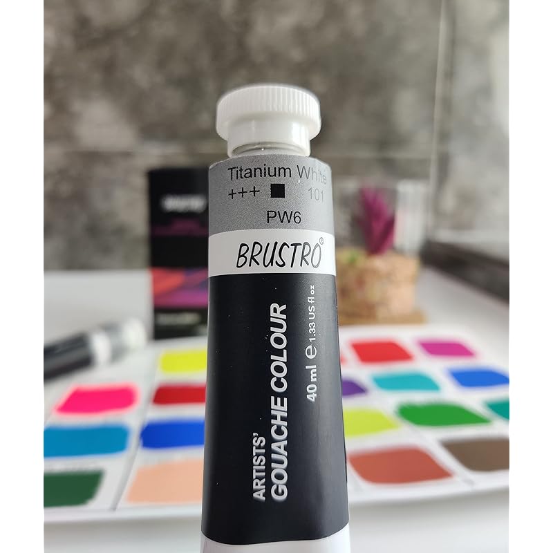 Brustro Artist Gouache Titanium White 40ml (Pack of 2) 40 ml (Pack of 2)