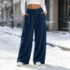Women's Casual Plush Wide Leg Pants with Soft for and Everyday Wear