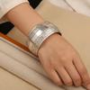 Vintage Geschnitztes Breites Armband Lotus Thailändischer Handgelenkschmuck Klassisches Silber Offener Armreif Mädchen