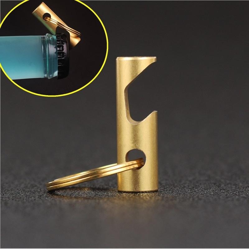 Mini Bottle Opener EDC Stainless Keychain Tool Multifunction Outdoor Outdoor Brass Portable EDC Gadg