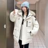 New Retro Thickened Fur Collar Cotton Jacket for Women Winter Workwear Cotton Jacket Pie Jacket