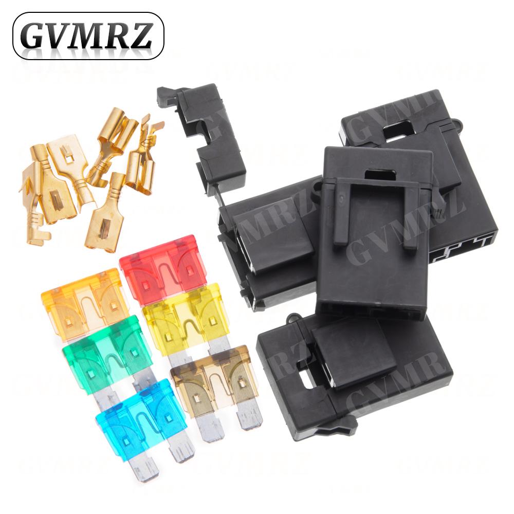 

5Set Fuse Holder with Crimp Terminal Middle Fuse for Car Auto Connector 1A 2A 3A 4A 5A 7.5A 10A 15A 20A 25A 30A 35A 40A 45A 50A No Fuse