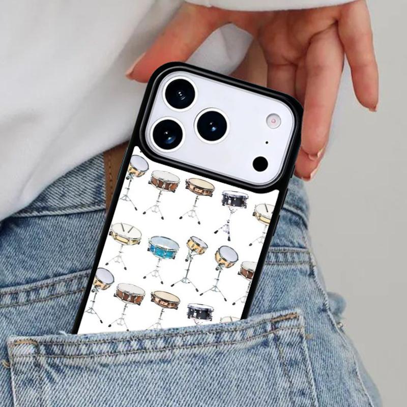 Musical Instrument Drum Phone Case for iPhone 17ProMax 12 13 14 15 16e 17 Pro Max Plus Air Cover