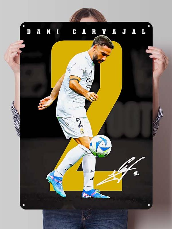 Dani Carvajal Metal Posters Customizable Sign Decor for Room Decoration Football Player Tin Signs for Home Wall Art Decoration