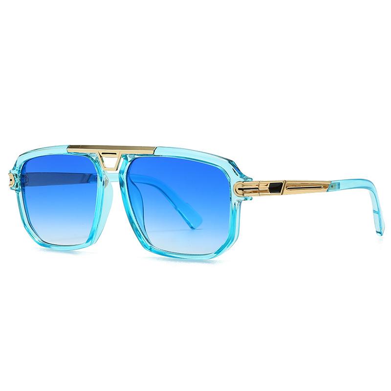 Neue Vintage Klassische Designer Doppelbrücke Quadratische Sonnenbrille Damen für Herren Männlich Luxus Sonnenbrille Punk Große Rahmen Shades Uv400