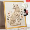 Pearl Art Painting Kit for Adults and Beginners Majestic Leopard Sparkling Painting Craft Home Wall Decor Handmade Gift