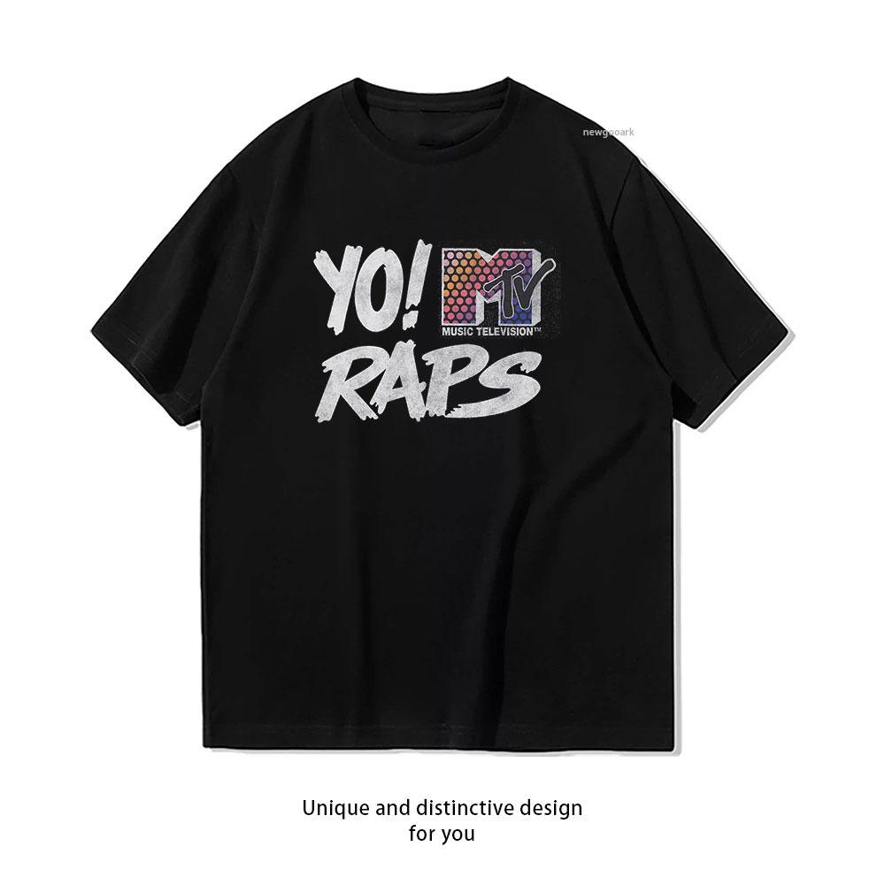 

MTV Yo MTV Raps Rainbow Print MTV Vintage Classic TShirt Women Unisex Casual cotton printed t shirts streetwear tops Shortsleev 3XL