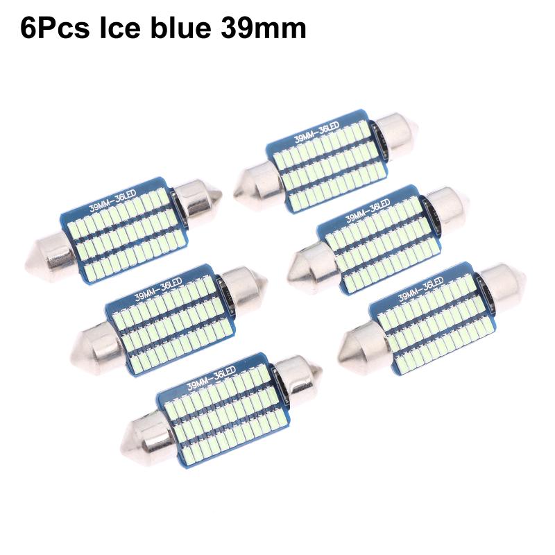 6Pcs C5W Led Bulbs Canbus Festoon Led For Car Interior Dome Trunk License Plate Lights 12V 300Lm 6500K White