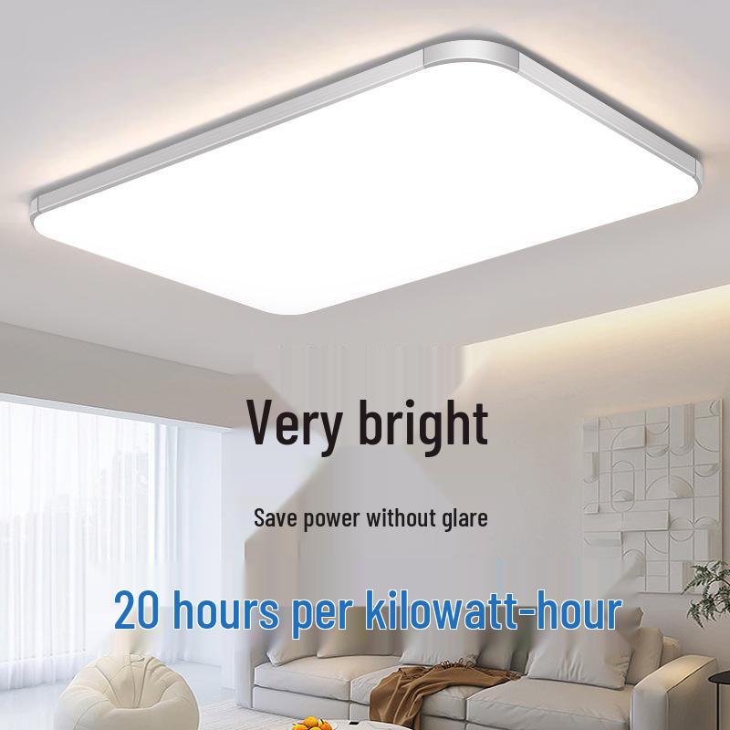 Full Spectrum LED Ceiling Light - Modern Rectangular Fixture for Living Room, Bedroom, Dining Room, Study.
