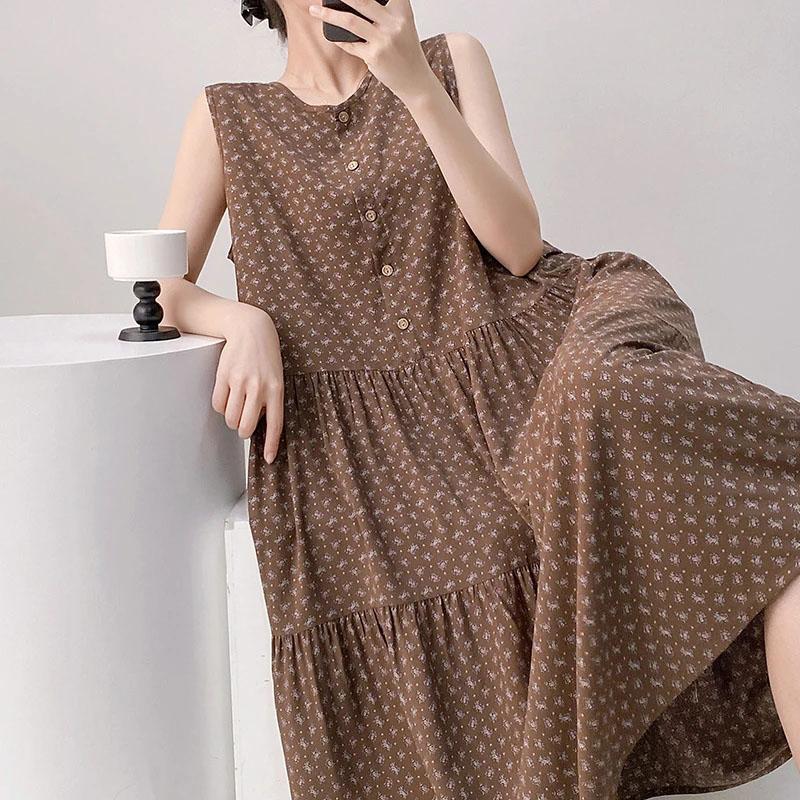 

Юбка для женщин из хлопка, летняя, больших размеров, свободная, цветочная, винтажная, однотонная, юбка, повседневная, с принтом, мягкая, длинная, праздничные платья One Size