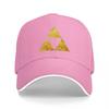 Triforce Symbol Baseball Cap Black Gold Embroidered Design Classic Adjustable Hat for Fans of Legend of Zelda Series