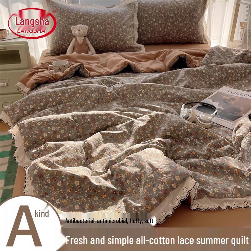 LangSha Pure Cotton Double-Layer Gauze Summer Quilt