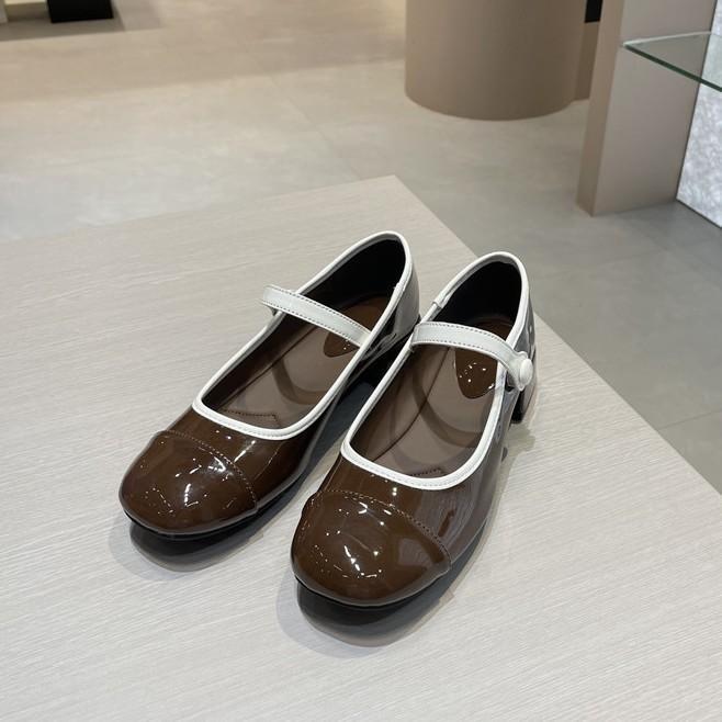 Genuine leather new French retro thick heel with Mary Jane shoes women's shallow mouth jk single shoes small leather shoes