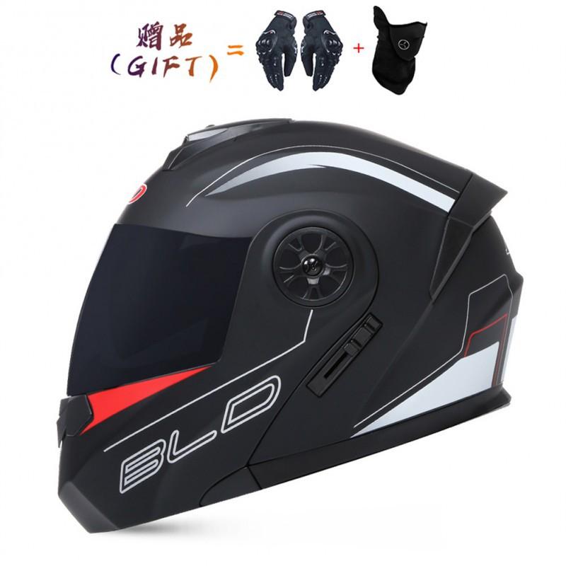 Capacete de Bicicleta Elétrica BLD Capacete de Motocicleta Lente Dupla Completa Exposta Universal para Ciclismo Todas as Estações
