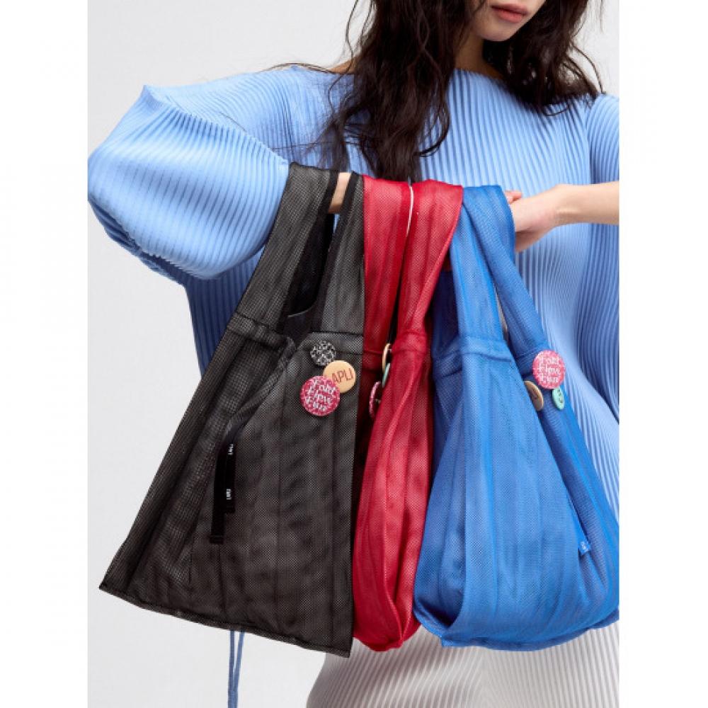 Lapli Mesh Pin Button Tote Bag Lpacm025c01