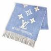 Great Scarf Escalp Reykjavik Monogram Fringe Blue Cashmere M75704 Used