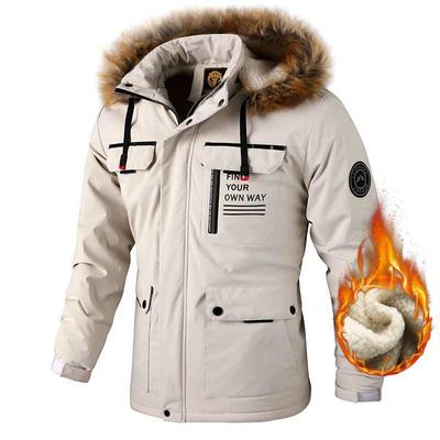 Outdoor Herren Samtgefütterte Freizeitjacke Parker Mantel Warme Jacke Herrenmantel für Herbst und Winter.