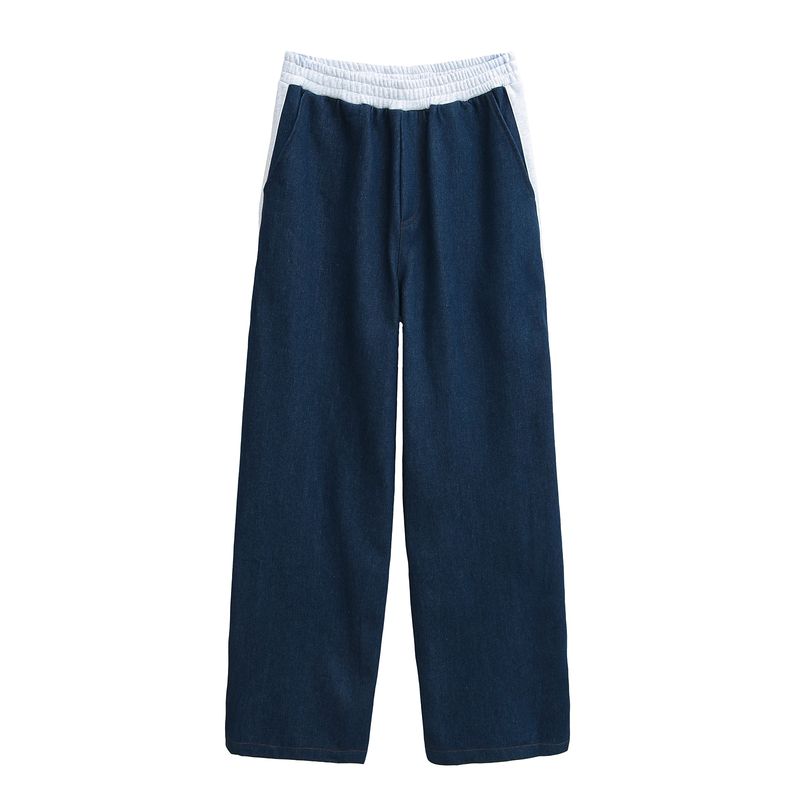 

Kaslead New Arrival Women s Clothing Fashion Style Fashion Patchwork Denim Hoodie Casual Pants Suit Pants L