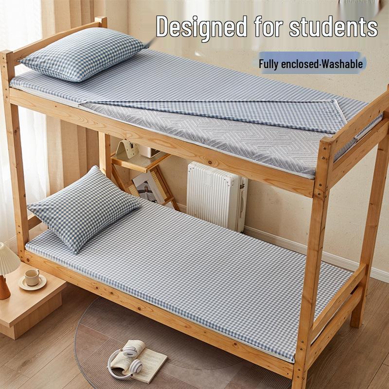 Class A 100% Cotton Zippered Mattress Protector for Student Dormitory - Single Bed, Dustproof Pure Cotton Cover.