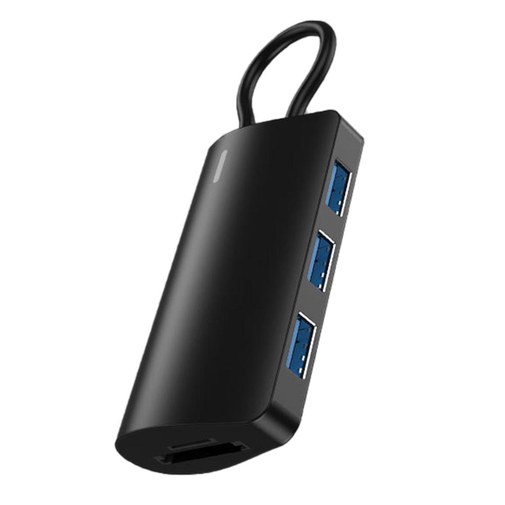 

2395-05 5-в-1 USB-C Хаб Док-станція з алюмінієвого сплаву з 3 USB 3.0+SD/TF Кард-рідером Black