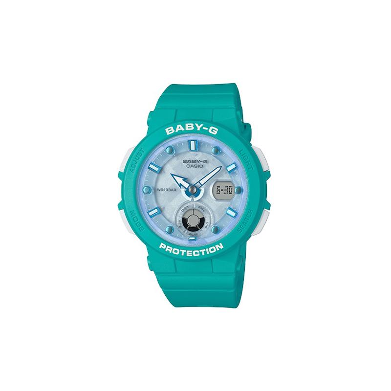 

Casio CASIOBABY-G Series Lake Blue Waterproof Shockproof LED Lighting Solar Powered Quartz Movement Resin Strap Japanese and Korean Watch BGA-250-2APR синий