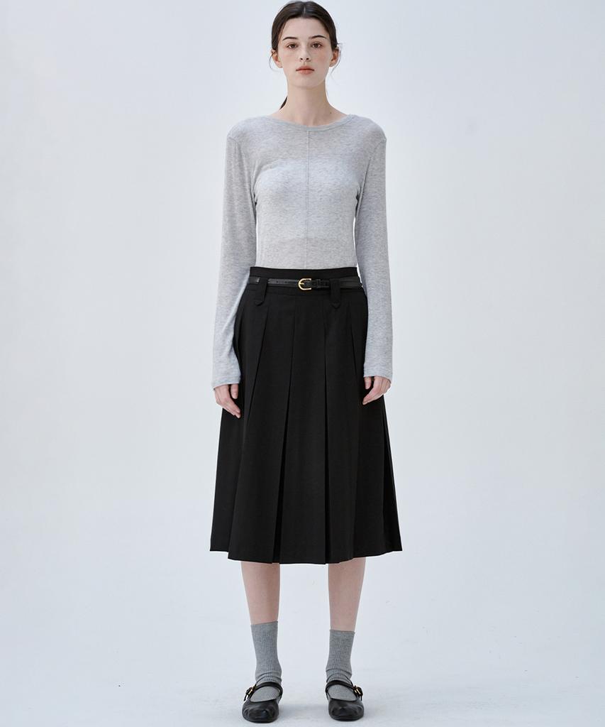 Marop 3113 Pleated Skirt (Black)