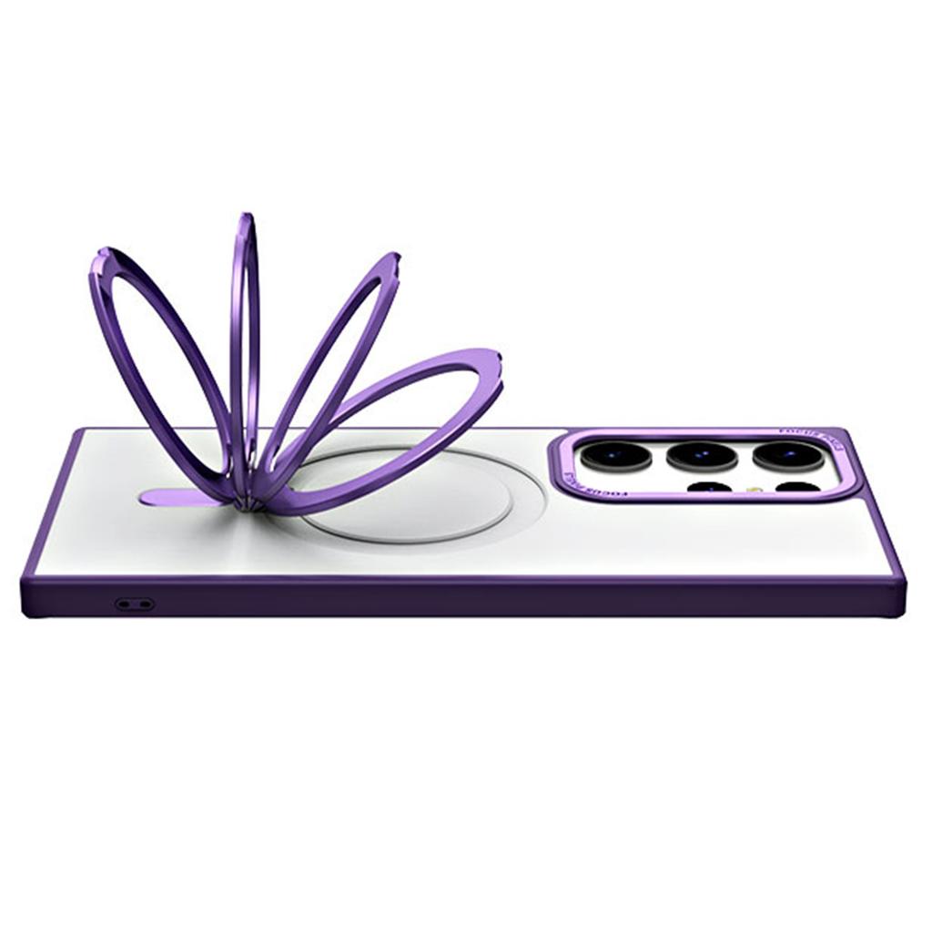 Für Samsung Galaxy S23 Ultra Matte Magnetische Handyhülle TPU+Acryl Handyhülle mit Ring-Ständer