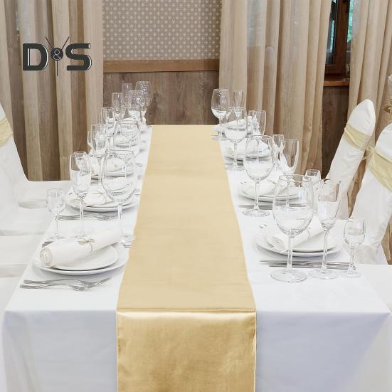 Satin Table Runner 108 X 12 Inch Wrinkle-Free Table Runner Solid Color Table Runner for Wedding Birthday Parties Banquets Dining Table Decor